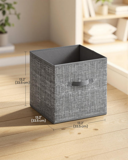 SONGMICS HOME Foldable Storage Cubes Set of 8, Fabric Shelf Organizer Bins with Handles, Closet