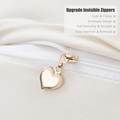 Boho Chenille Tufted Couch Throw Pillow Covers 18x18 Inch Set of 2 Farmhouse Striped Decorative Pillow Covers Accent Neutral Pillowcase Dark Green Cushion Cover for Living Room Sofa Bed