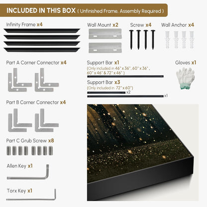 SIGNWIN 60"x72" Extra Large Framed Wall Art Magical Firefly Forest at Twilight, Enchanted Nature Scene for Home Living Room Bedroom Decor (Frame Assembly Required)