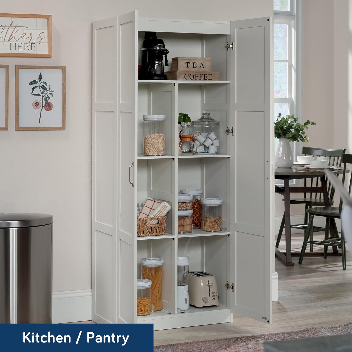 Sauder Select Storage Cabinet/ Pantry cabinets, White finish