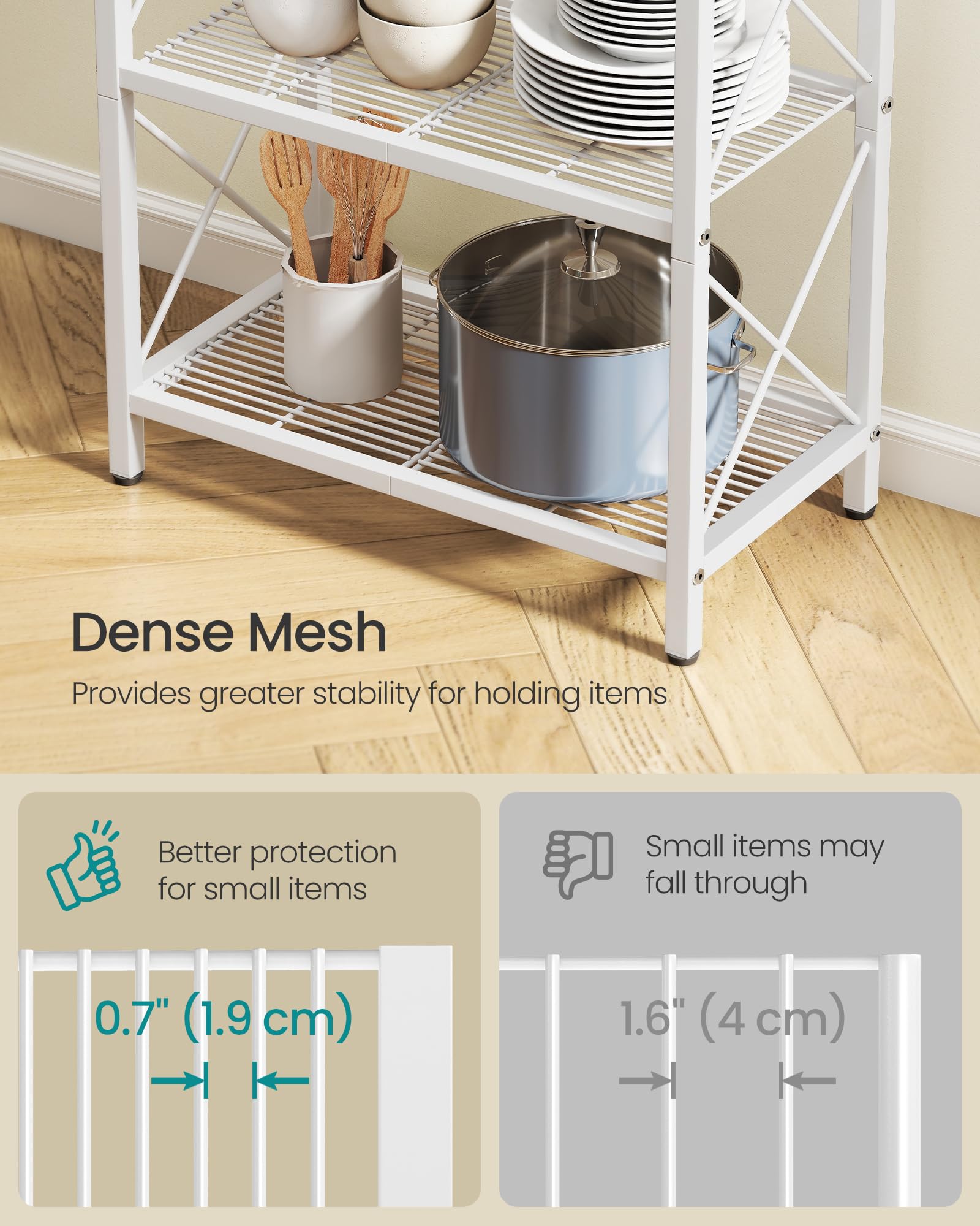SONGMICS 5-Tier Metal Storage Rack, Shelving Unit with X Side Frames
