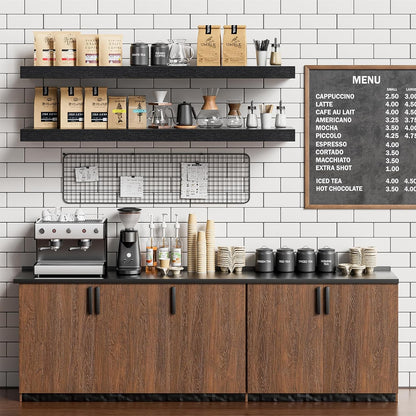 Heimlove 40 Inches Floating Shelves for Wall,9.3" Deep Black Long Floating Shelves Set of 2,Large Display & Storage Shelf,Wall Shelf for Bathroom Bedroom Living Room Kitchen Office