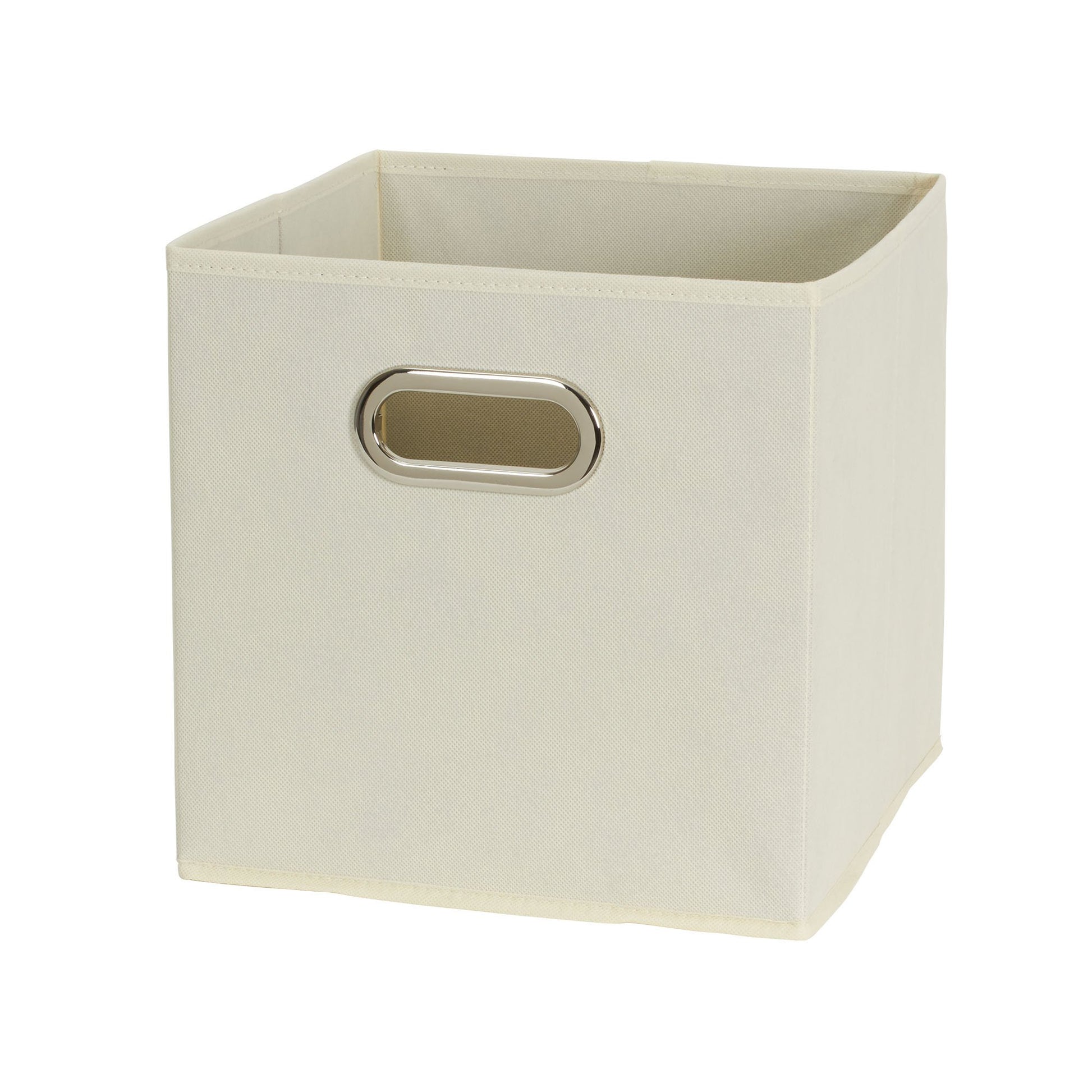 Fabric Storage Bins 6 Piece Set, Strong Poly-Woven Fabric, Sturdy Chipboard Sides, Grommet Front
