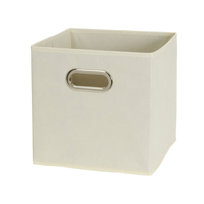 Fabric Storage Bins 6 Piece Set, Strong Poly-Woven Fabric, Sturdy Chipboard Sides, Grommet Front