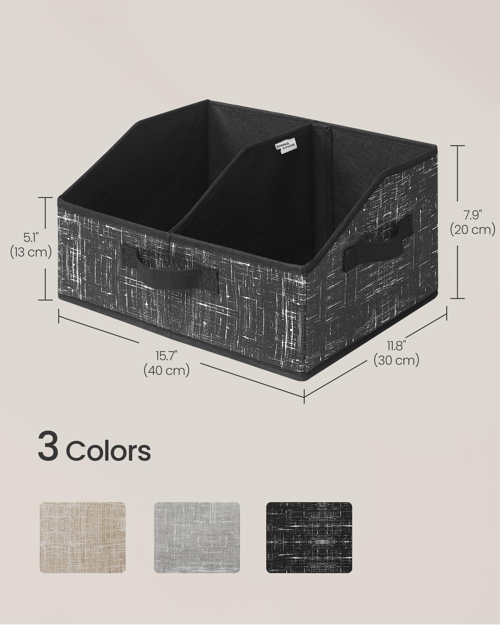 SONGMICS Storage Baskets, Set of 6, Foldable Closet Organizer for Shelves