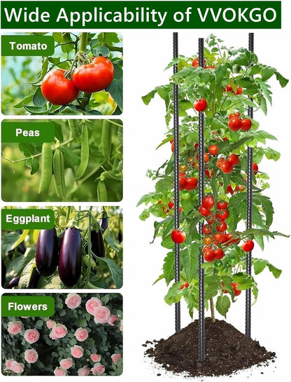 VVOKGO Rebar Stakes 36 Inch 16-Pack Concrete Form Stakes Heavy Duty Straight Ground Anchors, 3/8" Diameter Metal Steel Spikes with Chisel Point End for Plant Support, Garden Border,Landscape Edging