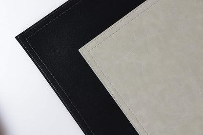 Waterproof PU Placemats, Faux Leather Dining Table Mat, Set of 6, Easy to Wipe Off Scrub Vinyl Mat, Heat & Stain Resistant for Office Conference Table, Home Decor