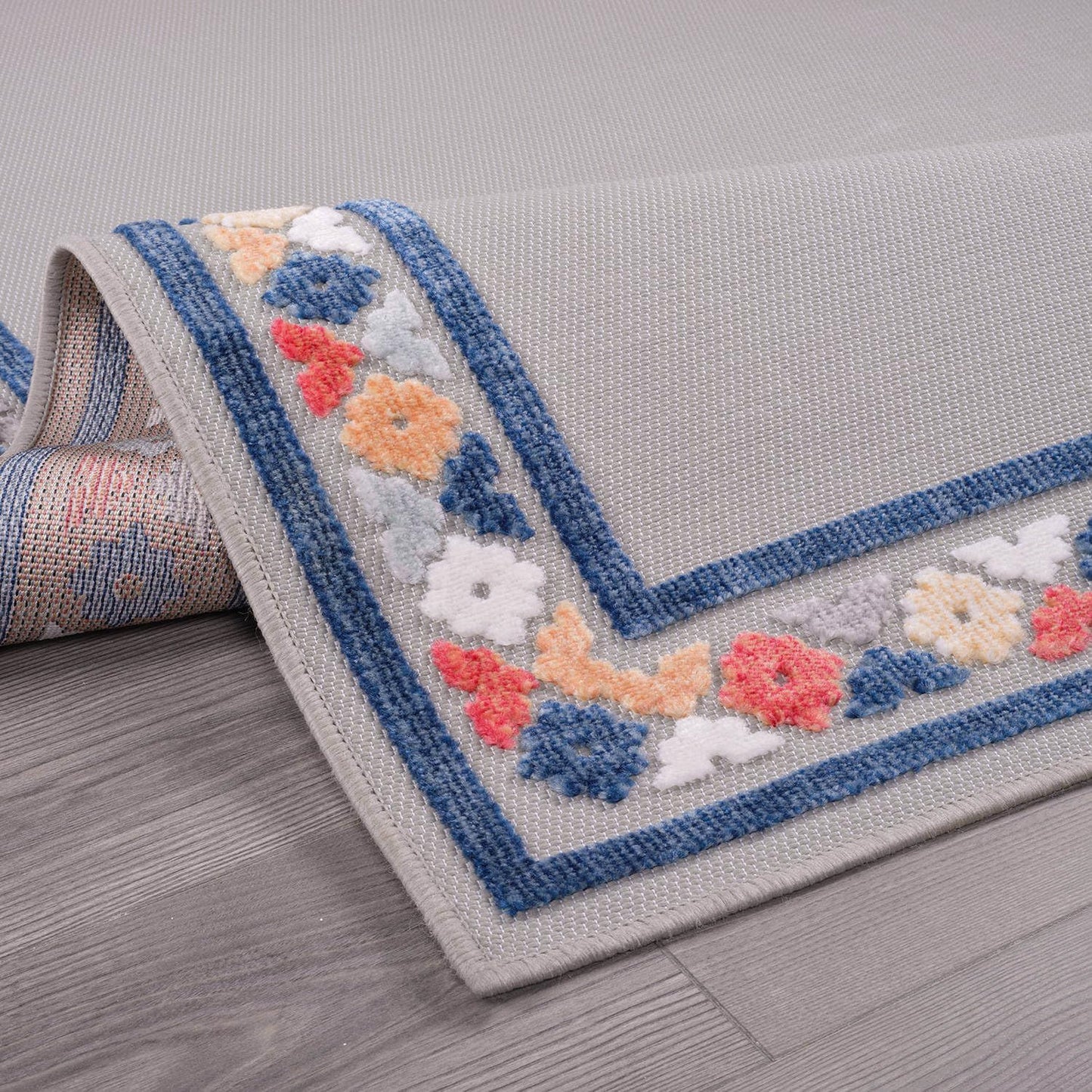 Beverly Rug Outdoor Rug 9x12 Modern Bordered Large Area Rugs for Indoor and Outdoor Patio Easy to Clean Non Shedding Living Room Porch Garden Washable Outside Carpet (9 x 12 Gray)