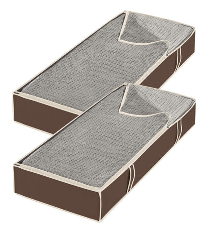 Whitmor Under Bed Storage Bags 2 Pack, Zippered Underbed Storage Containers with Clear Window and