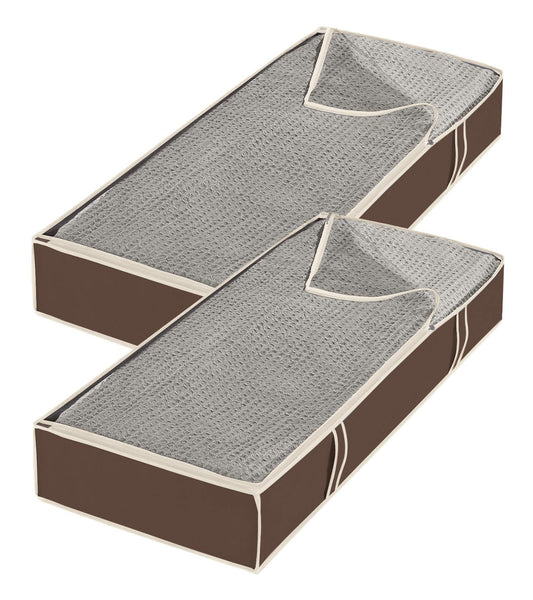 Whitmor Under Bed Storage Bags 2 Pack, Zippered Underbed Storage Containers with Clear Window and