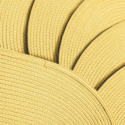 AHHFSMEI Placemats Set of 6 for Dining Table Washable Woven Vinyl Non-Slip 18x12 inches Placemat Heat-Resistant Durable Table Mats for Dining Table Easy to Clean (Wheat Yellow)