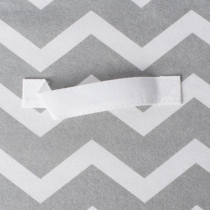 DII Non Woven Polyester Storage Bin, Chevron, Gray, Small Set of 4