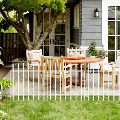 Metal Garden Fence 24" W x 24" H (10 Panels, Total 20 ft), Decorative Border Folding Fence, Landscape Fencing for Flower Bed, Yard, Animal Barrier