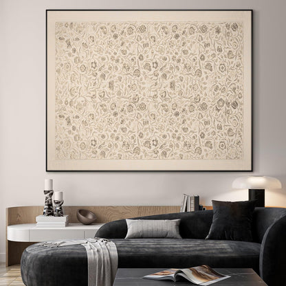 SIGNWIN 46"x60" Extra Large Framed Wall Art Vintage Botanical Sketch with Detailed Floral Pattern, Classic Nature Illustration for Home Living Room Bedroom Decor (Frame Assembly Required)