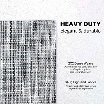 LEXMORE Placemats Set of 6 Vinyl/Plastic Woven Place Mats for Kitchen Table Indoor/Outdoor Washable Placemat Wipeable Dining Table Mats(A-Gray)