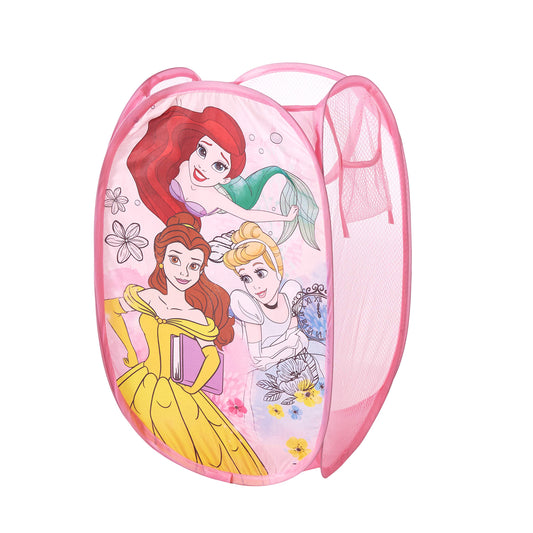 Disney Princess Pop-Up Laundry Hamper for Kids,Collapsible Mesh Storage Basket with Handles