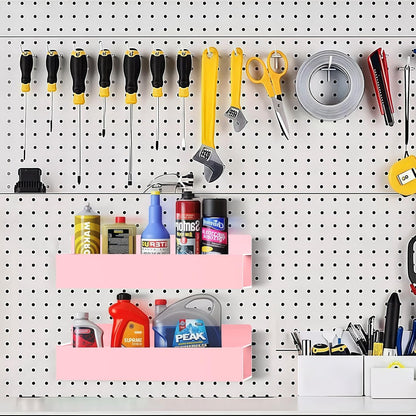 Magnetic Spice Rack Organizer for Fridge Seasoning Organizer for Kitchen Storage With Screw Magnetic Shelf for Oven, RV,Garage,Bathroom (Pink, 4pack)