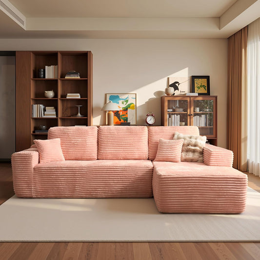 ovios 104" Cloud Sectional Couch with L-Shape Chaise,Modern Modular Sofa with Deep Seat