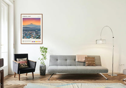 StudioUBILA Portland Wall Art Poster, Decorative Cityscape Landscape Art Prints, Home Decor Wall Art Print for Bedroom Living Room Kitchen Decorations, Unframed