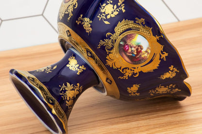 Vintage Fruit Bowl - 6 x 8 inch Luxurious Home and Kitchen Decor - Ceramic Fruit Basket, Dining Table Centerpiece, Candy Dish, Pasta, Salad, Key Bowl - Hosting Essentials