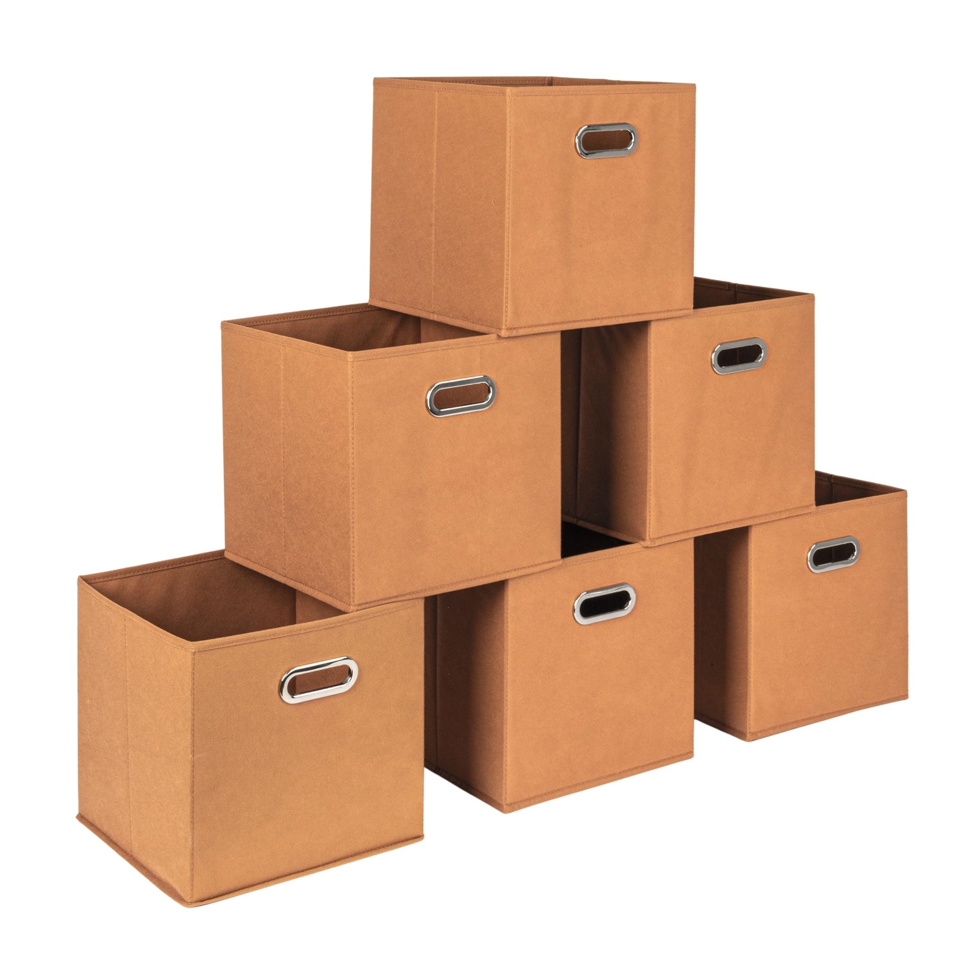 Household Essentials Fabric Storage Bins 6 Piece Set, Terracotta Color