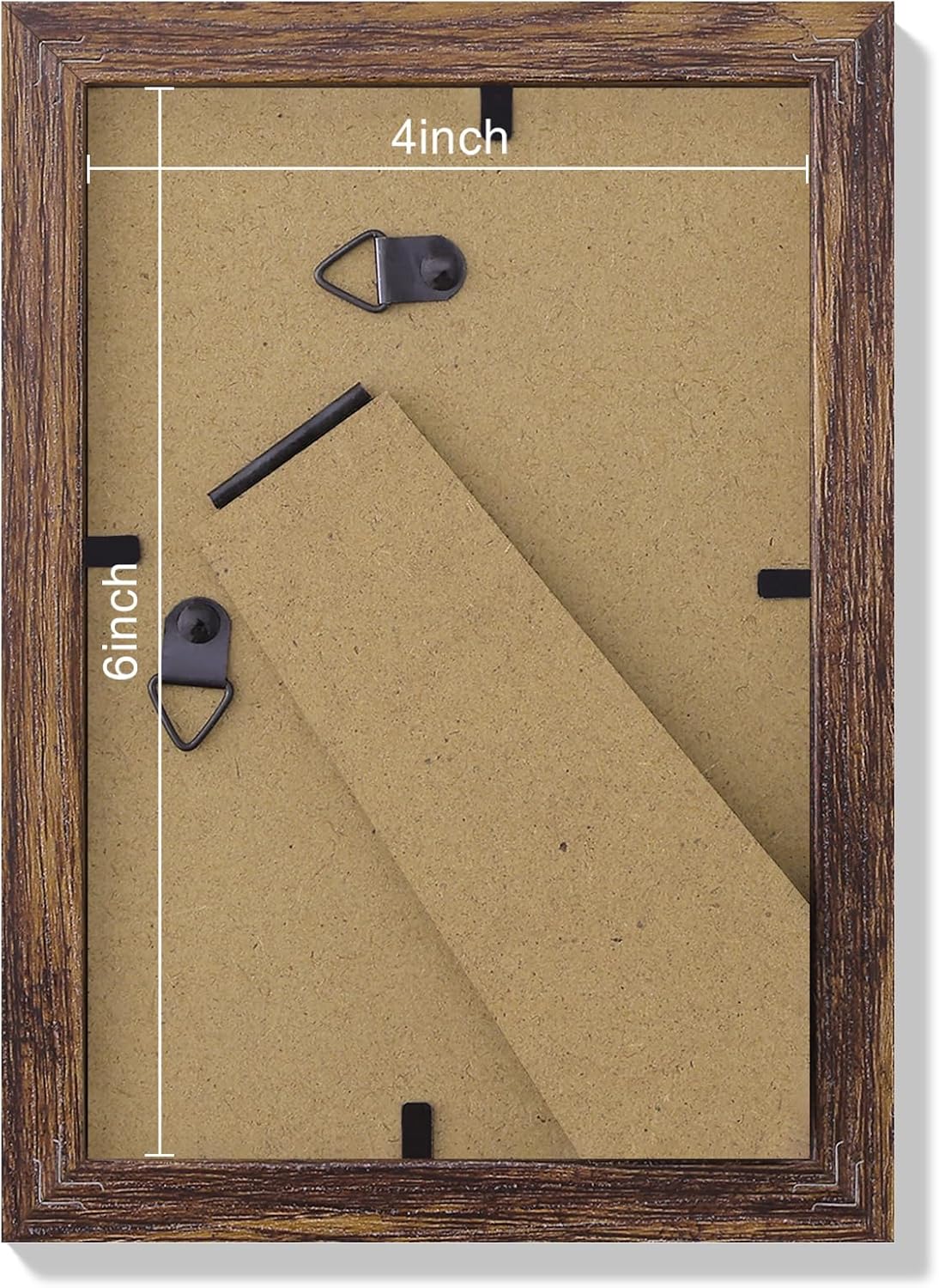 Vittanly 4x6 Picture Frames Set of 9, Shatter Resistant Plexiglass, Display 3.5x5 Pictures with Mat or 4x6 without Mat, Photo Frames for Wall or Tabletop, Engineered Wood, Brown