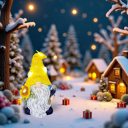 Garden Gnomes Outdoor Decor Solar Gnomes Statues with Butterfly Bee Sunflower Led Lighted Dwarf Outside Decorations for Yard Patio Lawn Ornaments Gifts for Women Mom