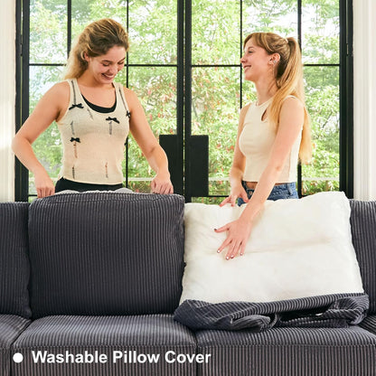 Belffin Corduroy Modular Sectional Sofa 9 Seat Convertible Sectional Sleeper Sofa Bed with Storage Ottomans Modular Sectional Couch Bed for Living Room Dark Grey