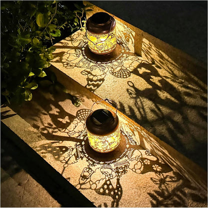 2 Pack Gnomes Solar Lanterns Outdoor Waterproof,Hanging Solar Lights Gnome Gifts for Women Metal LED Decorative Light for Yard,Patio,Lawn,Tabletop,Pathway,Landscape,Garden Gnomes Decor