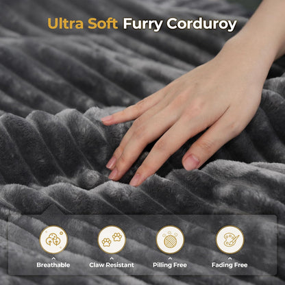 HOOOWOOO Modular Sectional Sofa,5 Pieces Sectional Couches for Living Room,98X66 L Shaped Cloud Couch with Ottoman Chaise Set(Grey Velvet Corduroy)