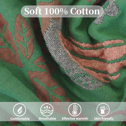 Boho Throw Blanket for Bed, 100% Pure Cotton Ultra Soft Rustic Quilt, Farmhouse Decor Bed Blankets, All Season Rustic Throw for Sofa Couch Chair(60"×80", Bird B)