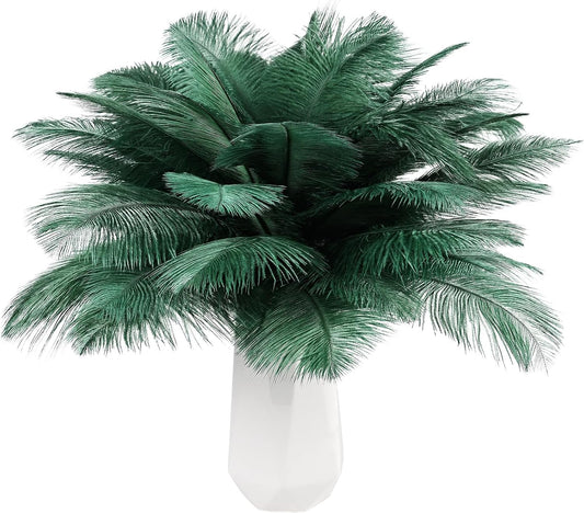 THARAHT Blackish Green Ostrich Feathers 12pcs Natural Bulk 8-10Inch 20cm-25cm for Crafts Wedding