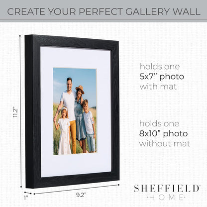 Sheffield Home 4 Piece Gallery Wall Frame Set, 8x10 Inch, Black