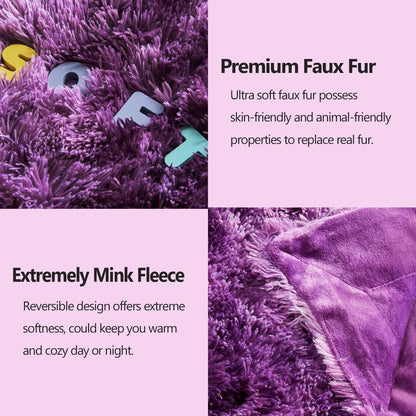 GONAAP Fuzzy Faux Fur Throw Blanket Twin Size Tie-dye Violet Purple Super Soft Cozy Plush Fuzzy Shaggy Blanket for Couch Sofa Bed (Tie-dye Violet Purple, Twin(60"x80"))