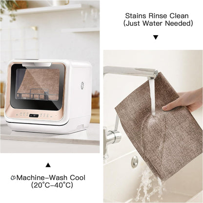 DOLOPL Placemats Set of 8, Reversible Wipeable & Heat Resistant Place Mats, Modern Faux Leather Table Mats for Kitchen, Neutral Waterproof Tablemats for Dining Table Decor, Wedding, Party(Brown)