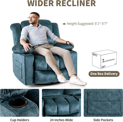 Recliner Chair Rocker Modern Ergonomic Lounge 360 Degree Swivel Single Sofa Seat Living Room Lounge Recliners on Clearance Foam Filling