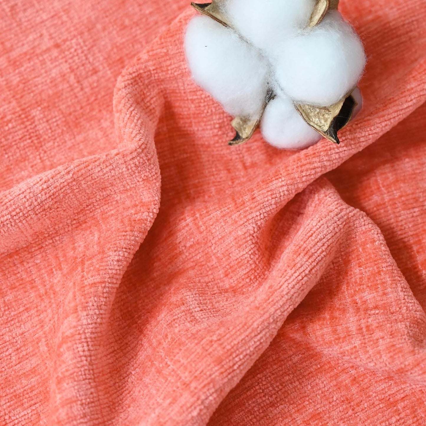 CaliTime Throw Pillow Covers Decorative 20 X 26 Inches Pack of 2 Cozy Chenille Standard Pillow Shams Cases for Couch Sofa Bed Living Room Home Living Coral