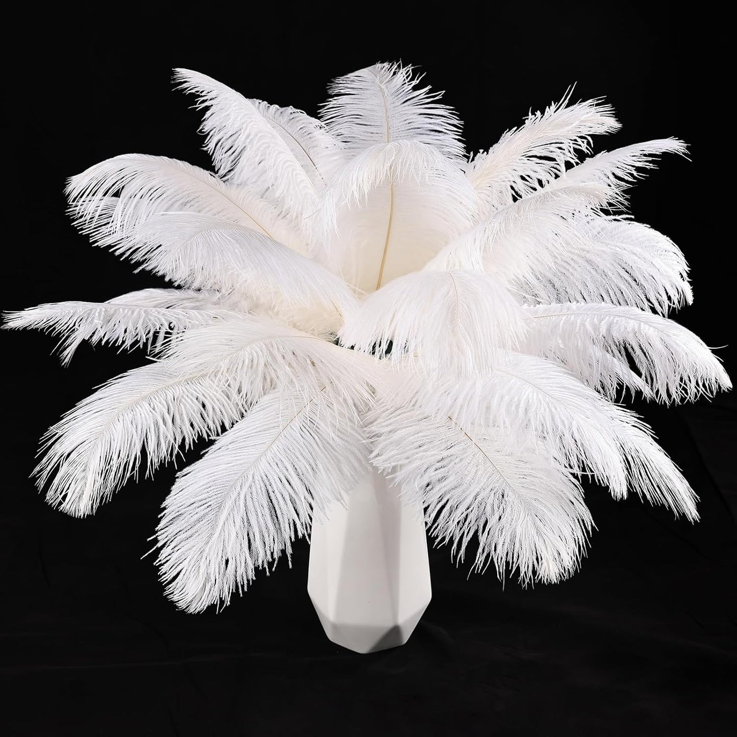 THARAHT White Ostrich Feathers 12pcs Natural Bulk 10-12Inch 25cm-30cm for Crafts Wedding Party Centerpieces Easter Gatsbi and Christmas Tree Decoration Feathers