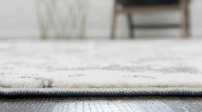 Unique Loom Rosso Collection Vintage, Geometric, Bohemian, Traditional, Distressed, Southwestern Area Rug, Rectangular 4' 0" x 6' 0", Light Gray/Ivory