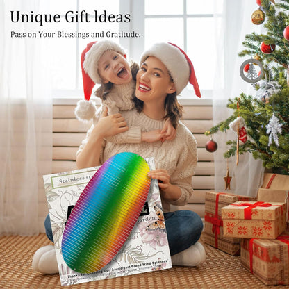 Wind Spinner Rainbow Wave Wind Spinners for Yard and Garden,15in Hanging Kinetic Yard Art Wind Sculpture,3D Wind Spinners Outdoor & Indoor Rainbow Helix Garden Decor Christmas Ornaments