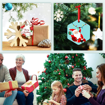 Personalized Christmas Ornaments 2025 Wood Custom Picture Text Hanging Ornament Customized Christmas Tree Decorations Keepsake Gift for Family Couples Xmas Tree Home Decor