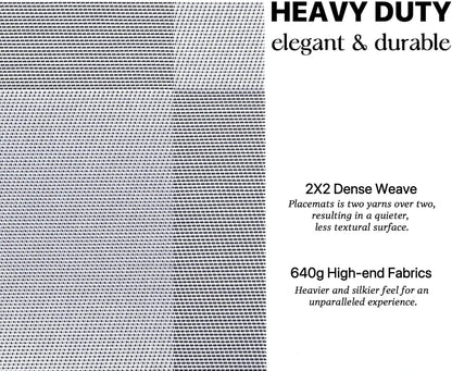 LEXMORE PlaceMats Set of 12 Vinyl/Plastic Woven Place Mats for Kitchen Table Indoor/Outdoor Washable PlaceMat Wipeable Dining Table Mats(Silver Cube)