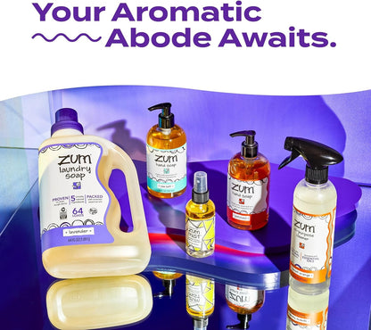 Indigo Wild Zum Clean Laundry Soap - Plant-Based Liquid Laundry Soap - Contains Baking Soda, Essential Oils & Saponified Coconut Oil - Amber - 64 fl oz (2 Pack)