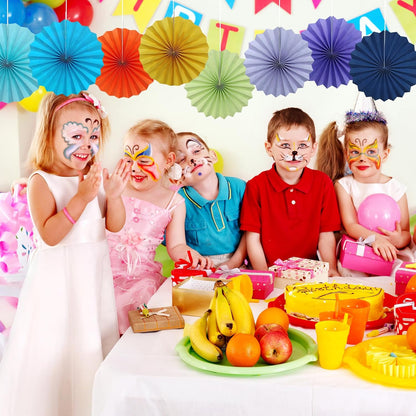 Green Hanging Paper Fans,12in,30 Color,DIY Set,Light Green,Military Theme,Birthday Occasion