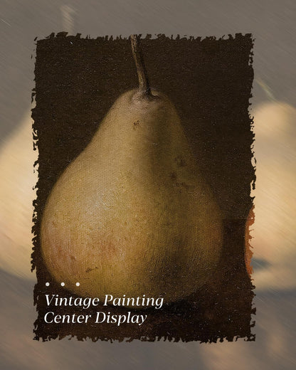 HUARCEY Gold Framed Vintage Wall Art for Living Room, Pear Fruits Painting Prints Shelf Decor for Kitchen, Aesthetic Bedroom Wall Art Decor, Christmas Gift for Friends or Family (Two Pears 16"x24")