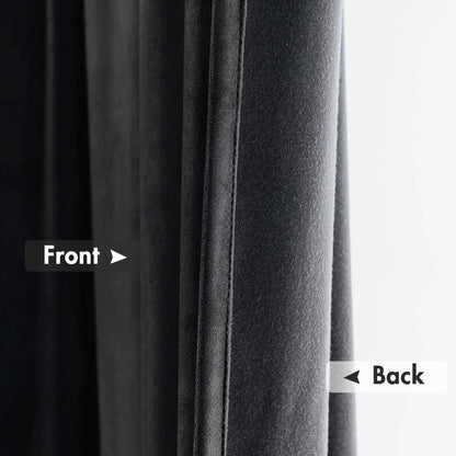 MIULEE Black Velvet Curtains Thermal Insulated Blackout Halloween Curtain Drapes for Bedroom Living Room Darkening 108 Inches Long Curtains Panels Rod Pocket Set of 2