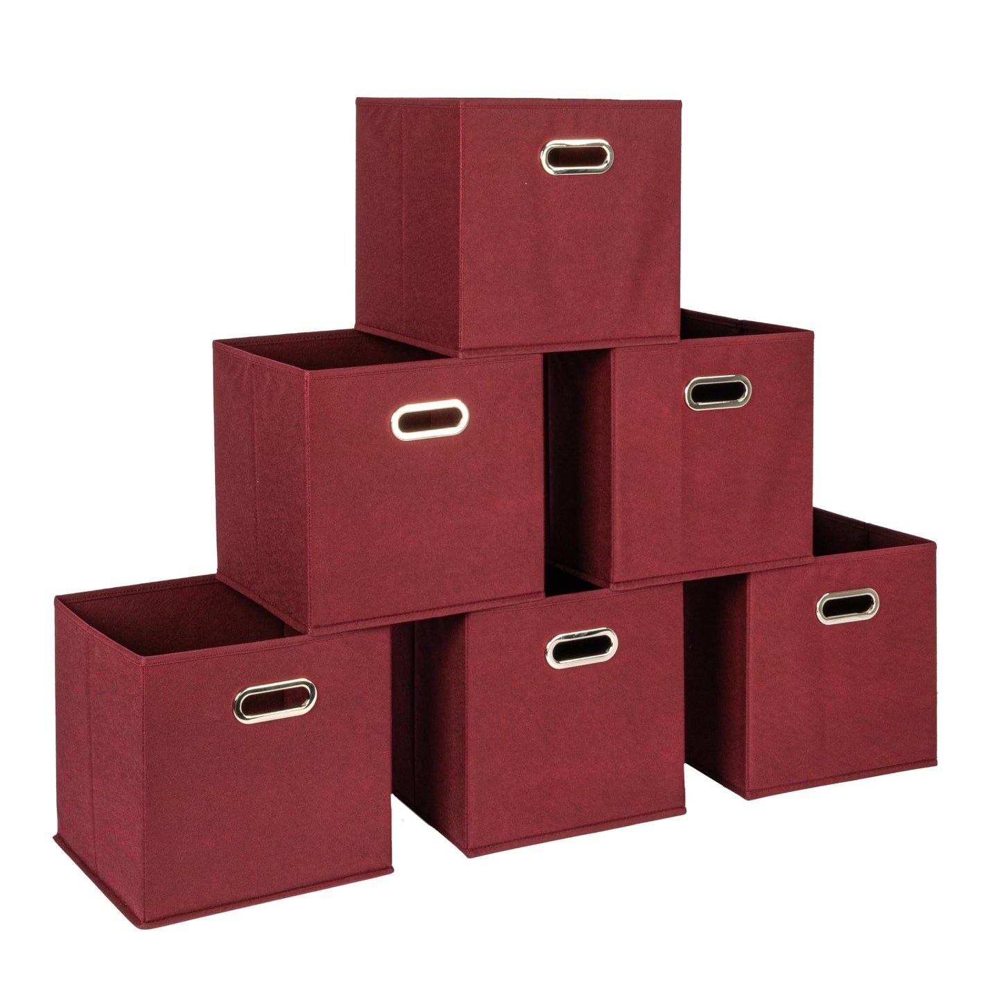 Household Essentials Fabric Storage Bins 6 Piece Set, Burgundy