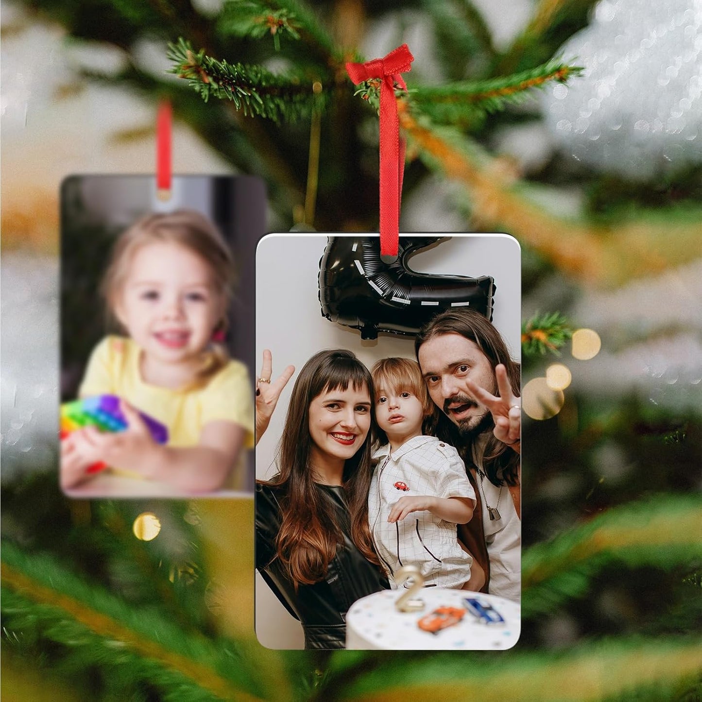 Personalized Christmas Ornaments 2025 Customized with Photo Text Ornament Keepsake Pet First Christmas Ornament Bulk Custom Wooden Xmas Tree Decorations, Wood Rectangle