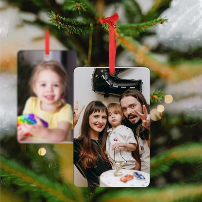 Personalized Christmas Ornaments 2025 Customized with Photo Text Ornament Keepsake Pet First Christmas Ornament Bulk Custom Wooden Xmas Tree Decorations, Wood Rectangle
