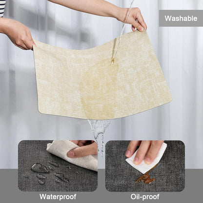 Myir JUN Placemats Dual Sided, Faux Leather Place Mats Set of 8 Indoor Placemats for Dining Table Non-Slip Washable Placemats Heat Resistant Outdoor Table Mats (Set of 8, Gray Cream)